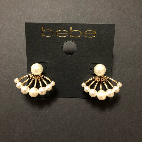 Faux Pearl Earrings in Gold - Picture 1 of 2